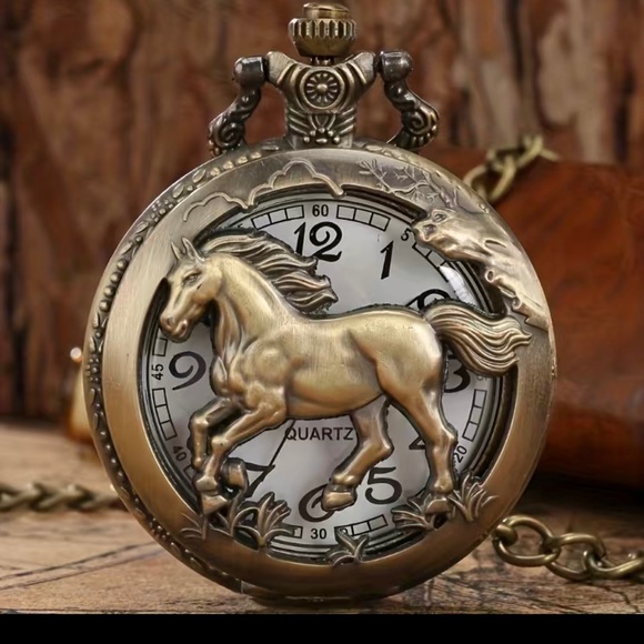 handmade Other - Horse Fob Watches Fashion Quartz Pocket Watch Vintage Necklace Pendant C…